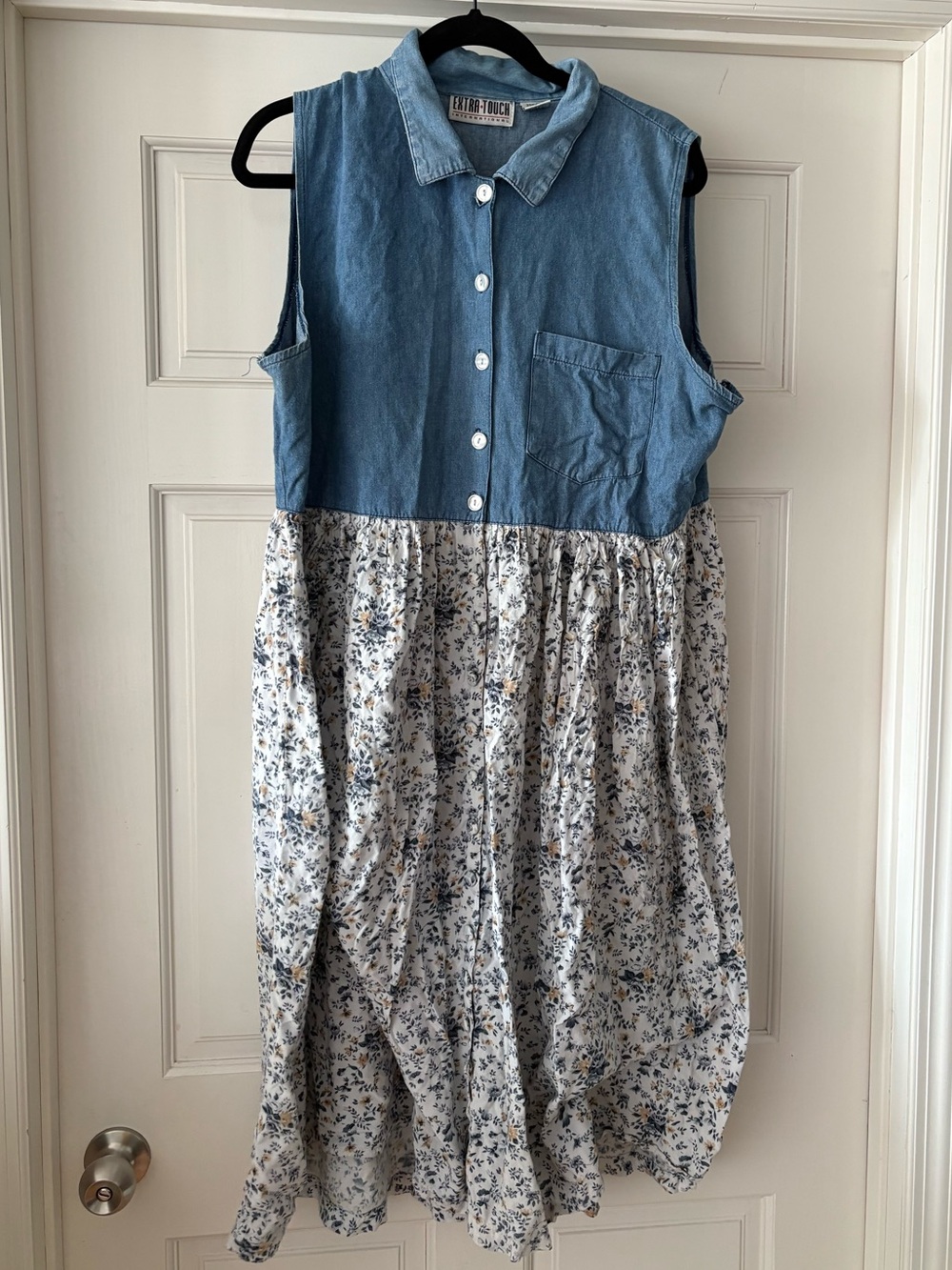 90’s Extra Touch Button-Up Sleeveless Dress - size 20w - vintage